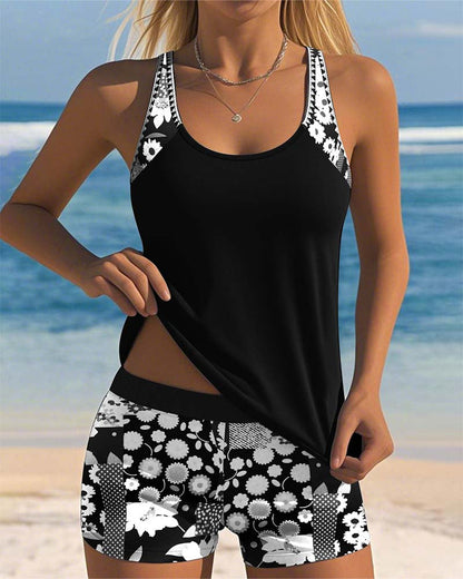 Nova| Swimsuit Tank Top with Printed Boxer Set