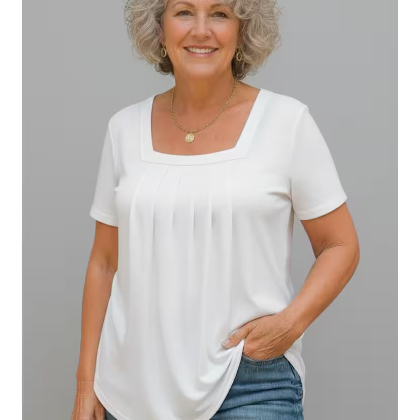 BRENDA | Soft, Pleated Cotton-Blend Comfort Top