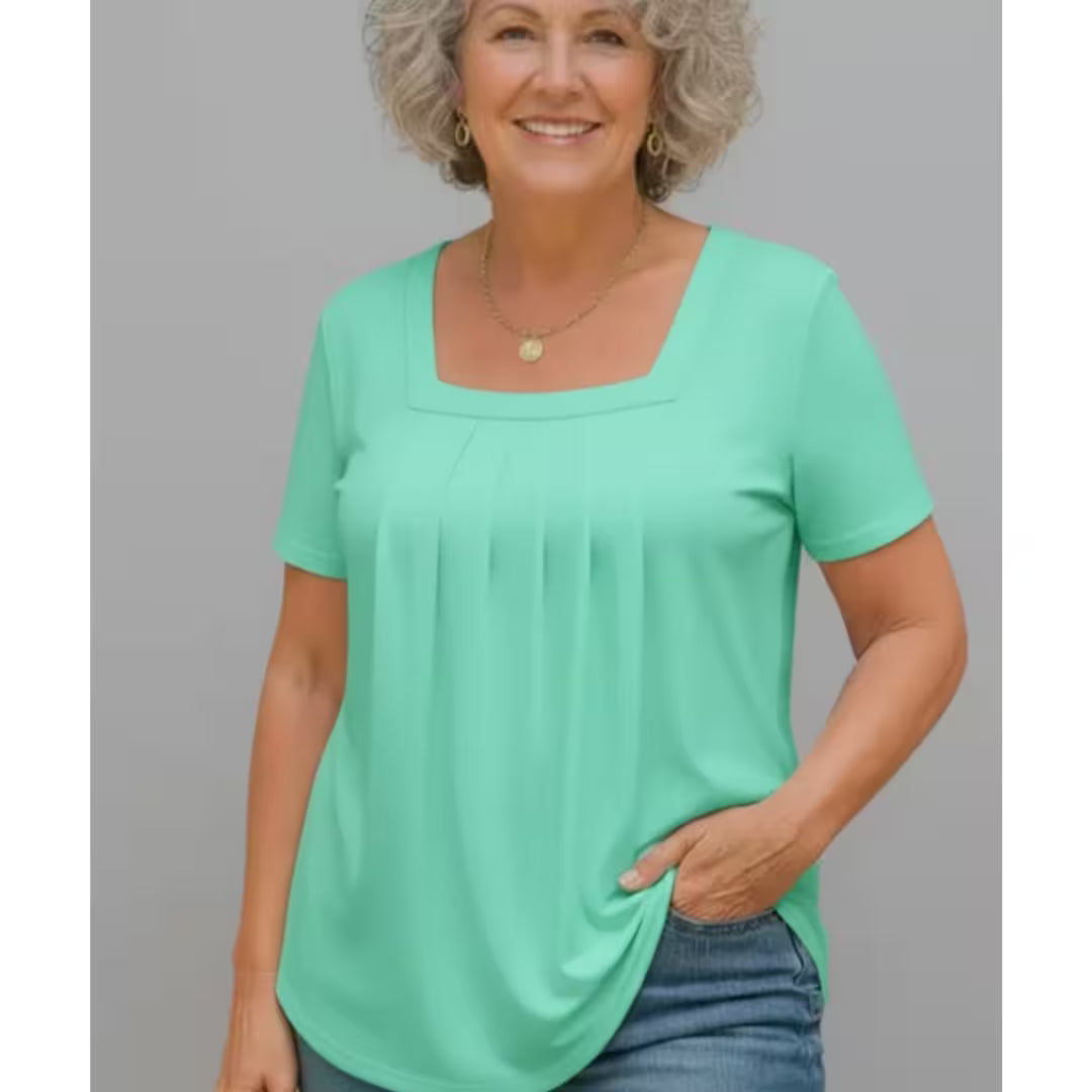 BRENDA | Soft, Pleated Cotton-Blend Comfort Top