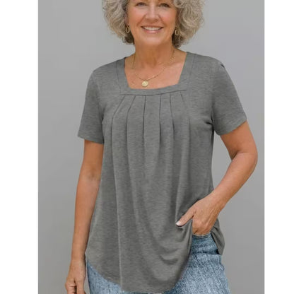 BRENDA | Soft, Pleated Cotton-Blend Comfort Top