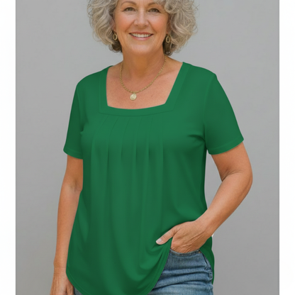 BRENDA | Soft, Pleated Cotton-Blend Comfort Top