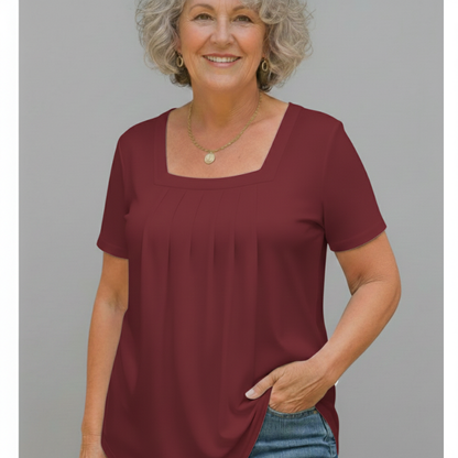 BRENDA | Soft, Pleated Cotton-Blend Comfort Top