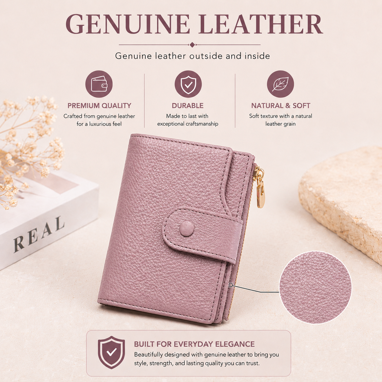 Grace™ RFID Genuine Leather Organiser Wallet