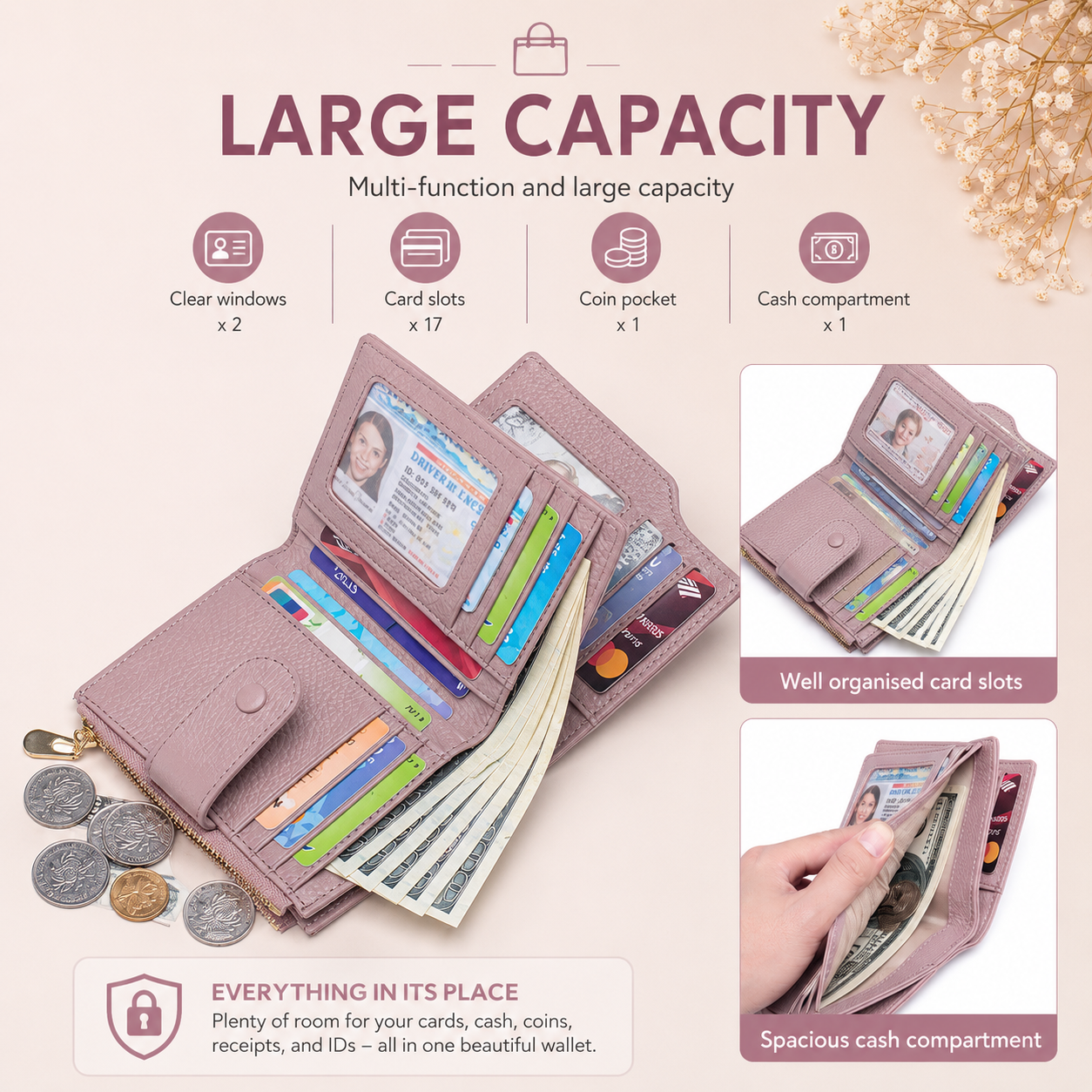 Grace™ RFID Genuine Leather Organiser Wallet