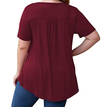 HARPER | Lace Yoke Pleated Easy-Wear Tee