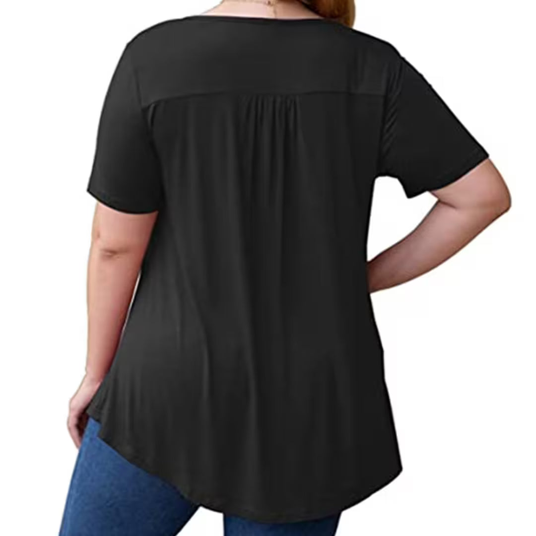 HARPER | Lace Yoke Pleated Easy-Wear Tee