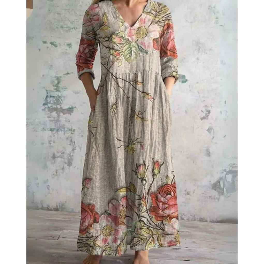 Aria | Vintage Floral Maxi Dress