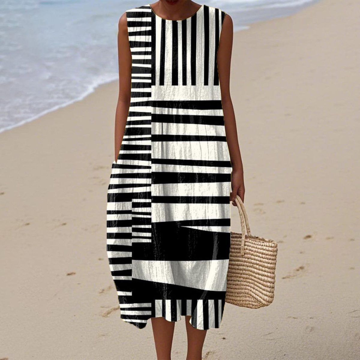 Camila| Abstract Striped Summer Dress