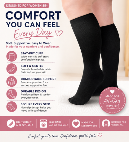 Compression Socks You’ll Actually Want to Wear – No Pinching, Wide Calf Comfort All Day