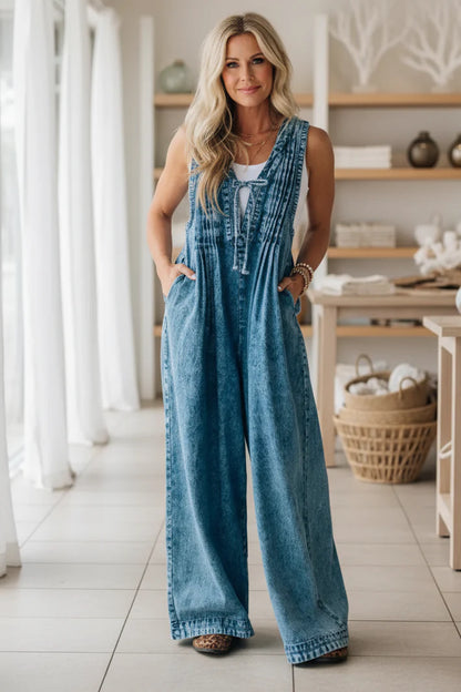 Aubrielle | Boho Denim Jumpsuit