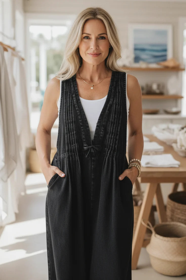 Aubrielle | Boho Denim Jumpsuit