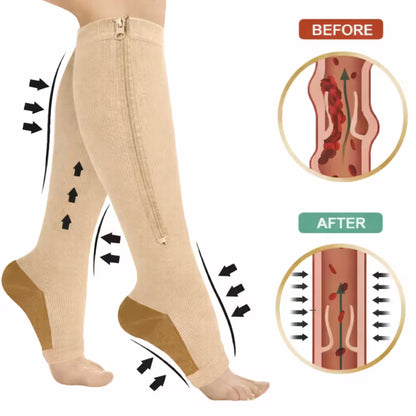 Easy-On Zipper Compression Socks | No Struggle, All-Day Comfort & Support